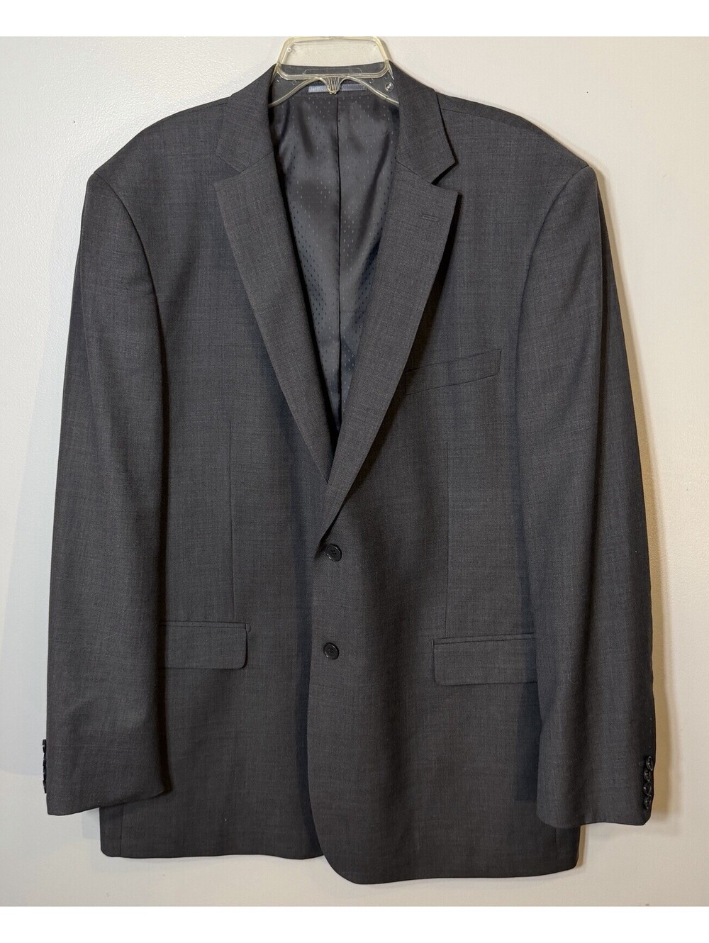 Mantoni Milan Italy Gray Super 140S Virgin Wool 2 Button Suit Jacket Blazer 48L